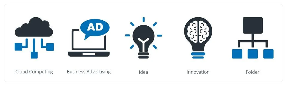 Cloud computing, business advertising, idea Illustrazione stock