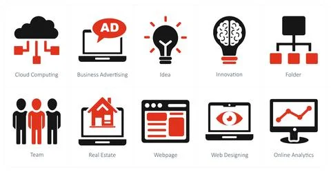 Cloud computing, business advertising, idea Stock Illustration