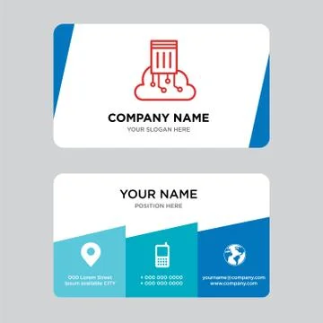Cloud computing business card design template Stock Illustration