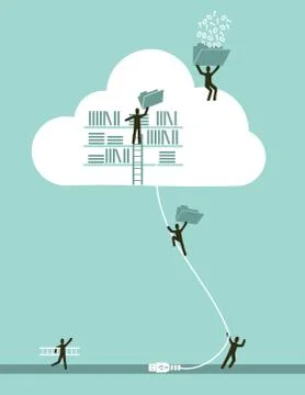 Cloud computing business concept Stock Illustration