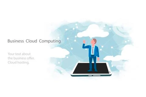 Cloud computing for business, concept. Layout with space for text Stock Illustration