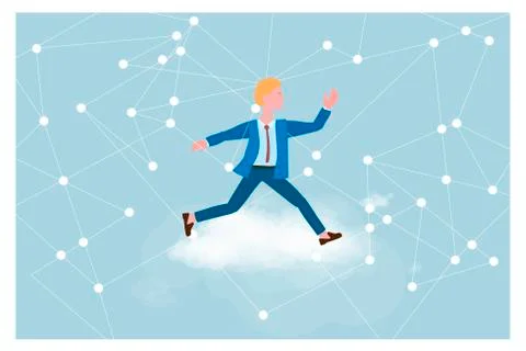 Cloud computing for business, concept. Layout with space for text Stock Illustration