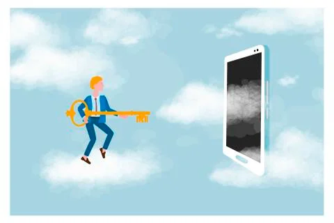 Cloud computing for business, concept. Layout with space for text Stock Illustration