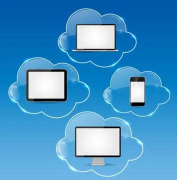 Cloud Computing Business Concept Vector Illustration Stockillustratie