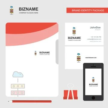 Cloud computing  Business Logo, File Cover Visiting Card and Mobile App Desig 스톡 일러스트