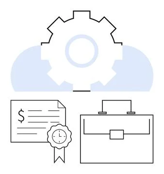 Cloud computing, business management, financial planning, digital contracts,  库存插图