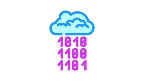 Cloud computing business process color icon animation Stock Footage 327262703