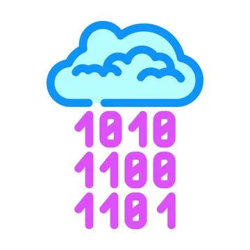 Cloud computing business process color icon vector illustration Stock Illustration