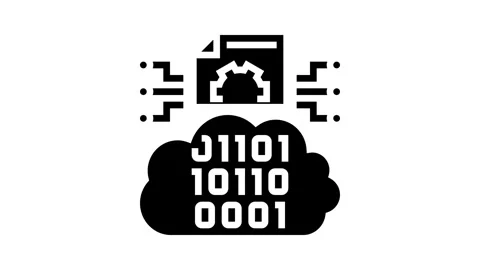 Cloud computing business process glyph icon animation Stock Footage 326147703