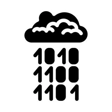 Cloud computing business process glyph icon vector illustration Stock Illustration