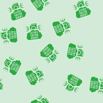 Cloud computing business process glyph seamless pattern Stock Illustration
