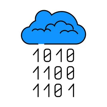 Cloud computing business process icon color illustration Stock Illustration