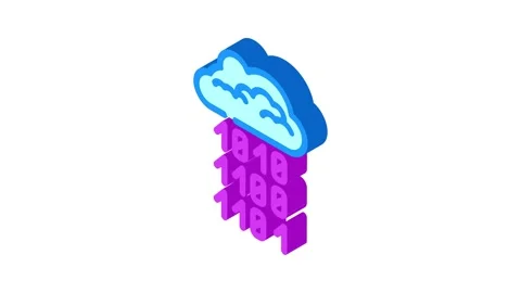 Cloud computing business process isometric icon animation Stock Footage 327284243