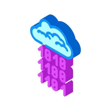 Cloud computing business process isometric icon vector illustration Stock Illustration