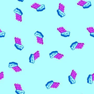 Cloud computing business process isometric icon seamless pattern Stock Illustration