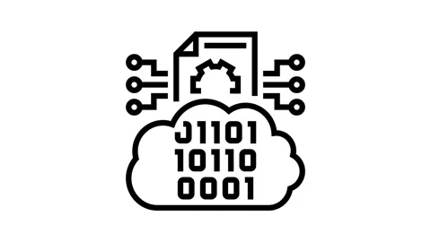 Cloud computing business process line icon animation Stock Footage 326127603