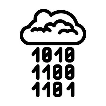 Cloud computing business process line icon vector illustration Stock Illustration