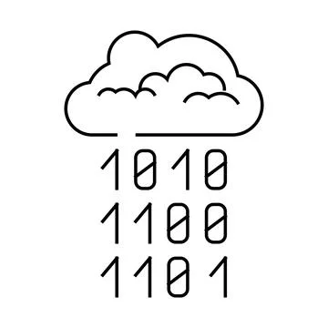 Cloud computing business process line icon vector illustration Stock Illustration