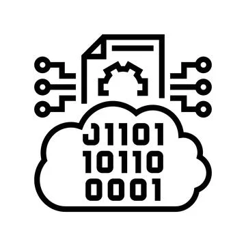 Cloud computing business process line icon vector illustration Stock Illustration