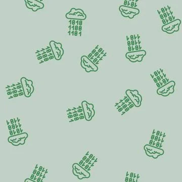 Cloud computing business process line vector seamless pattern Stock Illustration