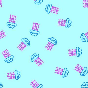 Cloud computing business process vector seamless pattern Stock Illustration