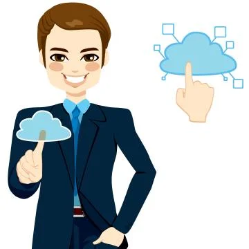 Cloud Computing Businessman Concept 스톡 일러스트