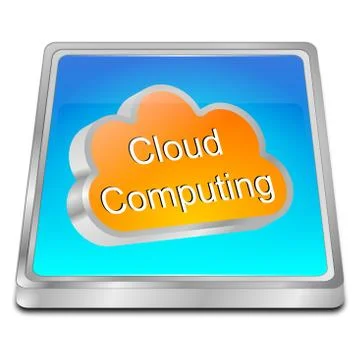 Cloud Computing Button - 3D illustration Stock Illustration
