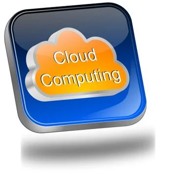 Cloud Computing Button - 3D illustration Illustrazione stock