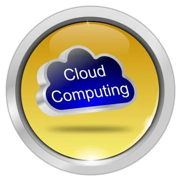 Cloud Computing Button - 3D illustration Stock Illustration