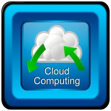 Cloud Computing Button - 3D illustration Illustrazione stock