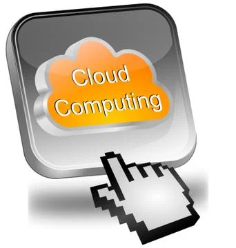 Cloud Computing Button with cursor - 3D illustration Illustrazione stock