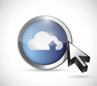 Cloud computing button illustration design Stock Illustration