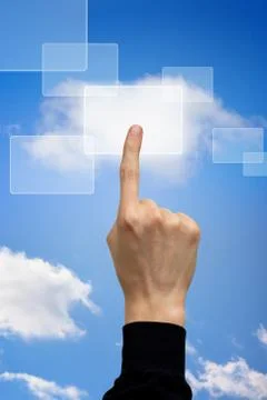 Cloud computing button Stock Photos