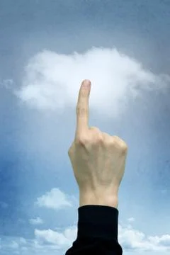 Cloud computing button Stock Photos