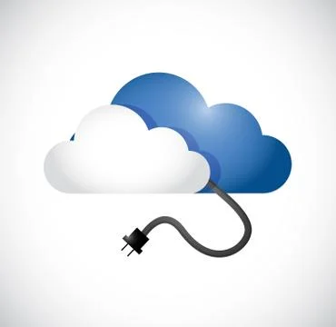 Cloud computing cable connection illustration イラスト素材