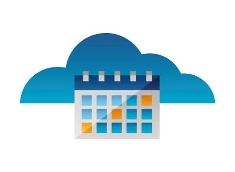 Cloud computing calendar reminder plan Stock Illustration