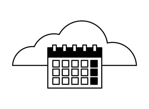 Cloud computing calendar reminder plan Stock Illustration