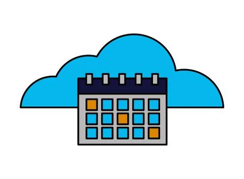 Cloud computing calendar reminder plan Illustrazione stock