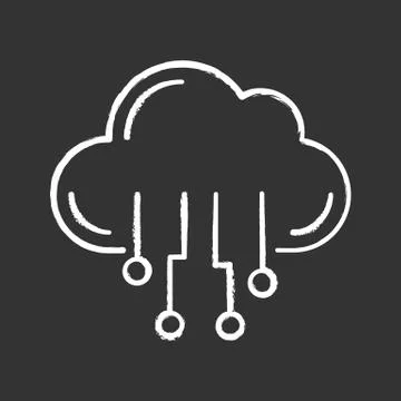 Cloud computing chalk icon Illustrazione stock