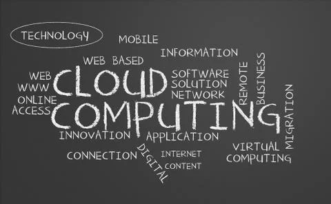 Cloud computing chalkboard Illustrazione stock