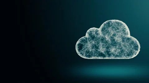 Cloud computing from the chaotically slow moving connected points Stock Footage 67359653