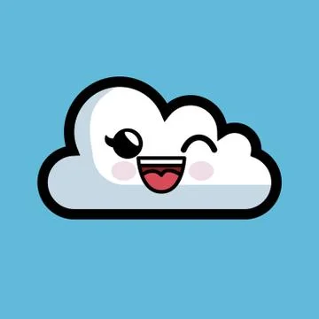 Cloud computing character isolated icon 스톡 일러스트