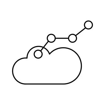 Cloud computing, chart icon. Simple line, outline vector elements of commerce Illustrazione stock