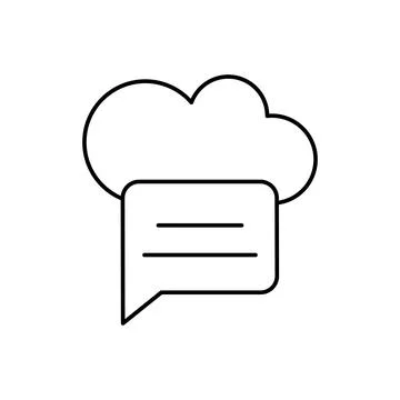 Cloud computing, chat bubble, SEO icon. Simple line, outline vector elements of Illustrazione stock