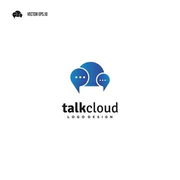 Cloud computing with chat Talk logo design Stockillustratie