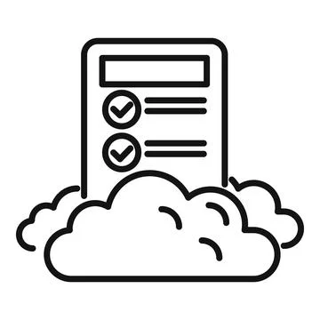 Cloud computing checklist line icon 스톡 일러스트