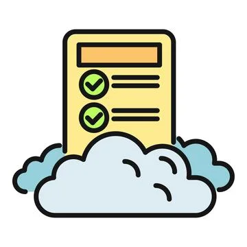Cloud computing checklist or online task management Stock Illustration