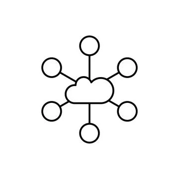 Cloud computing, circles, SEO icon. Simple line, outline vector elements of Illustrazione stock