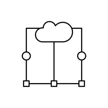 Cloud computing, circles, SEO icon. Simple line, outline vector elements of Illustrazione stock