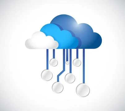 Cloud computing circuit board illustration design 스톡 일러스트